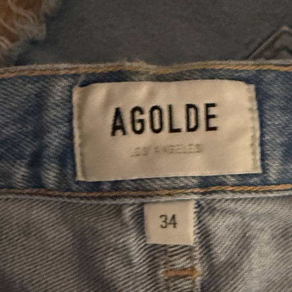 Agolde Light Blue Jean Shorts - Picture 2 of 7